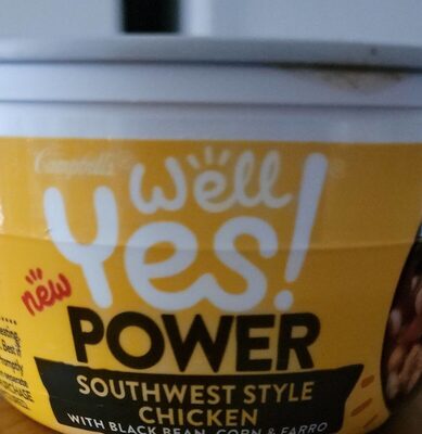 Campbell's Well Yes! Power Soup Bowl Southwest Style Chicken Soup, 11.1 Oz Microwavable Bowl