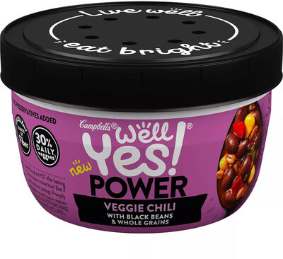 Campbell's Well Yes! Power Soup Bowl Veggie Chili Soup, 11.1 Oz Microwavable Bowl