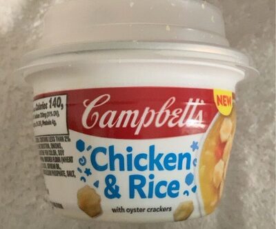 Campbell's Chicken and Rice Soup with Oyster Crackers, 7.35 oz Microwavable Bowl
