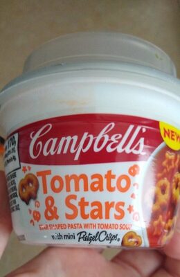 Campbell's   Tomato and Stars Soup with Snack Factory Mini Pretzel Crisps, 7.35 Ounce Microwaveable Cup