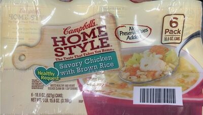 Campbell's Homestyle Healthy Request Soup, Savory Chicken Soup with Brown Rice, 18.6 Oz Can (Pack of 6)