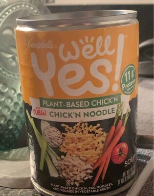 Campbell's Well Yes! Plant-Based Chick'n Noodle Soup, 16.1 Oz Can