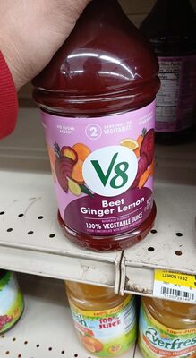 V8 Beet Ginger Lemon 100% Vegetable Juice, 46 fl oz Bottle