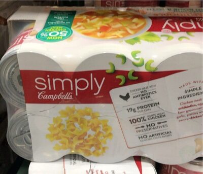 Simply Campbell's Chicken Noodle Soup, 18.6 oz Can (8 Pack)