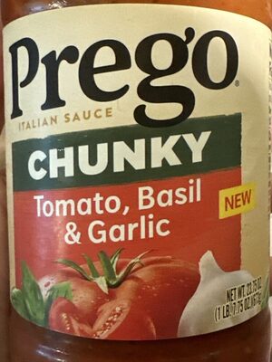 Prego Chunky Tomato, Basil and Garlic Pasta Sauce, 23.75 oz Jar