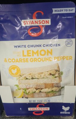 Swanson Lemon and Coarse Ground Pepper White Chunk Fully Cooked Chicken, 2.6 oz Pouch