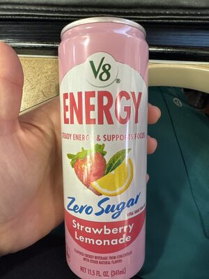 V8 Energy Zero Sugar Strawberry Lemonade, 11.5 fl. oz. Can