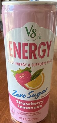 V8 Energy Zero Sugar Strawberry Lemonade, 8 fl. oz. Can