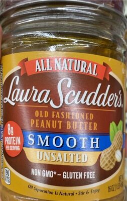 Unsalted Old Fashioned Smooth Peanut Butter, Unsalted Old Fashioned