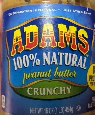 Adams, 100% Natural Crunchy Peanut Butter