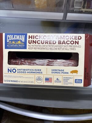 Hickory Smoked Uncured Bacon, Hickory Smoked
