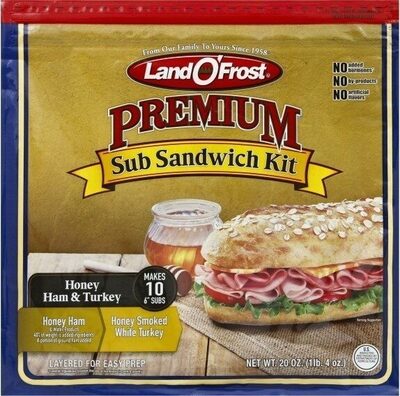 Honey Ham & Turkey Sub Sandwich Kit, Honey Ham, Honey Smoked White Turkey