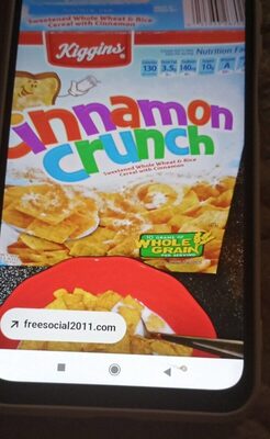 Cinnamon Crunch Sweetened Whole Wheat & Rice With Cinnamon Cereal, Cinnamon