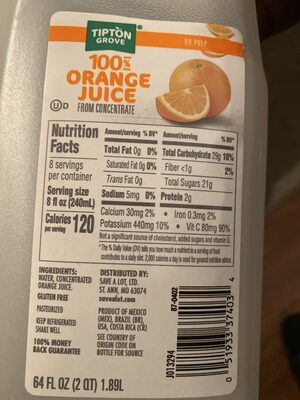 No Pulp Orange Juice, No Pulp Orange
