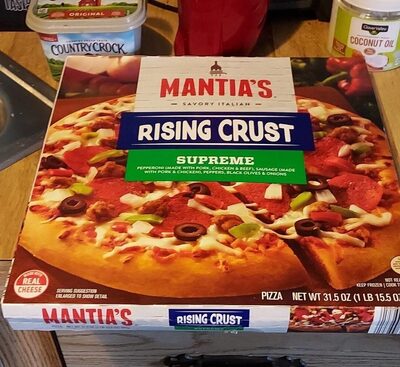 Supreme Pepperoni (Made With Pork, Chicken & Beef), Sausage (Made With Pork & Chicken), Peppers, Black Olives & Onions Rising Crust Pizza, Supreme