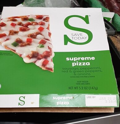 Supreme Sausage, Pepperoni, Red & Green Peppers, & Onions Pizza, Supreme