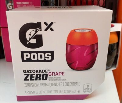 Gx, Grape Flavored Zero Sugar Thirst Quencher Concentrate Pods, Grape