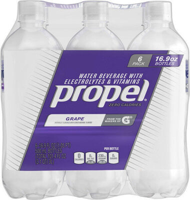 Propel Zero Calories Grape Flavored Water Beverage (6-16.9 Fl Oz) 101.4 Fluid Ounce 6 Pack Plastic Bottles