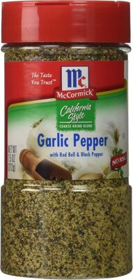California Style Coarse Grind Seasoning Garlic Pepper With Red Bell & Black Pepper, California Style With Red Bell & Black Pepper