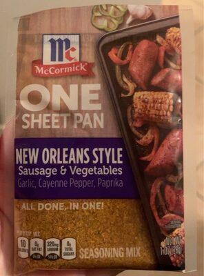 New Orleans Style Sausage & Vegetables Garlic, Cayenne Pepper, Paprika Sheet Pan Seasoning Mix, New Orleans Style Sausage & Vegetables