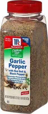 California Style Coarse Grind Seasoning Garlic Pepper With Red Bell & Black Pepper, California Style With Red Bell & Black Pepper