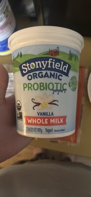 Vanilla Organic Whole Milk Probiotic Yogurt, Vanilla