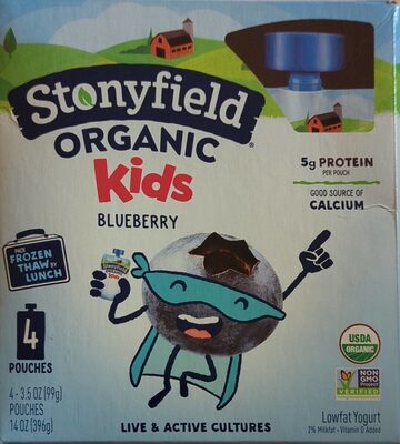 Blueberry Organic Yokids Lowfat Yogurt, Blueberry