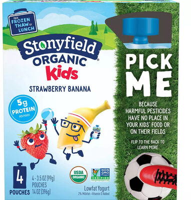 Kids Strawberry Banana Lowfat  Yogurt Pouches