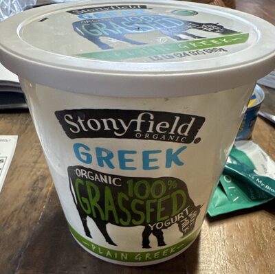 Plain Organic 100% Grassfed Greek Whole Milk Yogurt, Plain