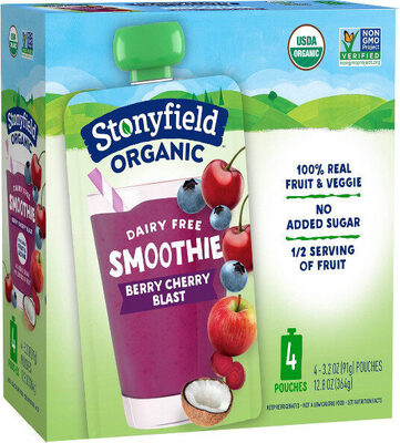 Berry Cherry Blast Dairy Free 100% Real Fruit & Veggie Smoothie, Berry Cherry Blast