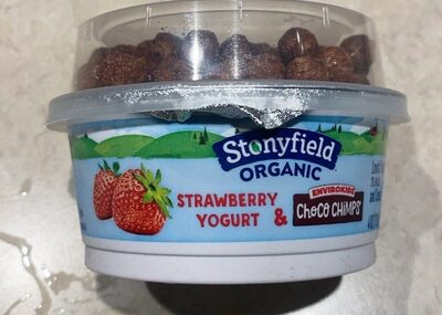 Strawberry Yogurt And Choco Chimps Organic Lowfat Yogurt And Cereal, Strawberry Yogurt And Choco Chimps
