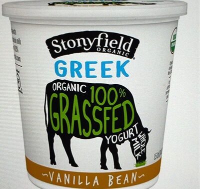 Vanilla Bean Organic 100% Grassfed Greek Whole Milk Yogurt, Vanilla Bean