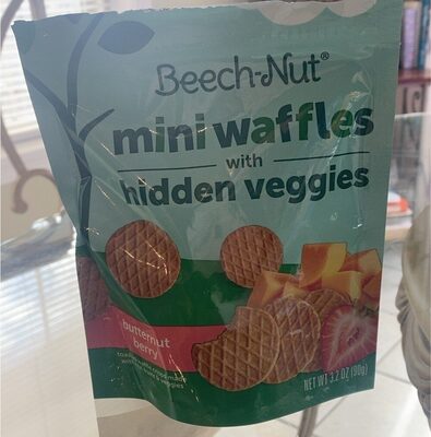 Butternut Berry Mini With Hidden Veggies Toddlers 12 Months Waffles, Butternut; Berry