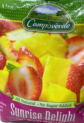Sunrise Delight Sliced Strawberries, Sliced Peaches, Mango Chunks, Sunrise Delight