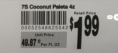 Coco Paleta Coconut & Cream Bar, Coconut & Cream
