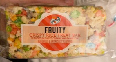 Fruity Flavored Crispy Rice Treat Bar Blended In Sweet Creamy Marshmallow, Fruity