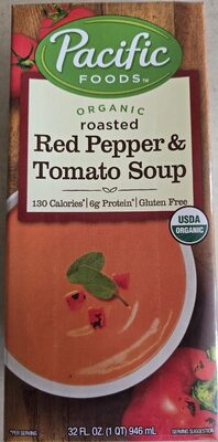 Pacific Foods Organic Roasted Red Pepper and Tomato Soup, 32 oz Carton