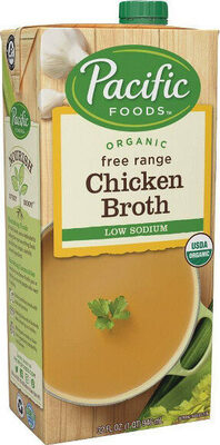 Pacific Foods Low Sodium Organic Free Range Chicken Broth, 32 oz Carton