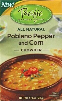 Organic Poblano Pepper & Corn Chowder, Poblano Pepper & Corn
