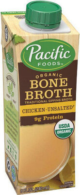 Pacific Foods Organic Unsalted Chicken Bone Broth, 8 oz Carton