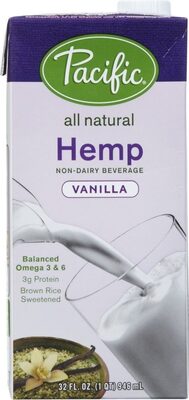 Pacific Foods Vanilla Hemp Milk, Plant Based Milk, 32 oz Carton