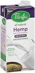 Pacific Foods Unsweetened Hemp Milk, Plant Based Milk, 32 oz Carton
