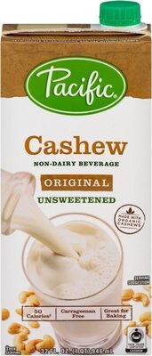 Pacific Foods Original Unsweetened Cashew Milk, Plant Based Milk, 32 fl oz Carton