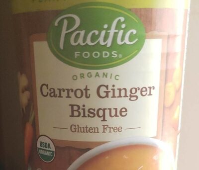 Pacific Foods Organic Carrot Ginger Bisque, Plant Based, 16.3 oz Can