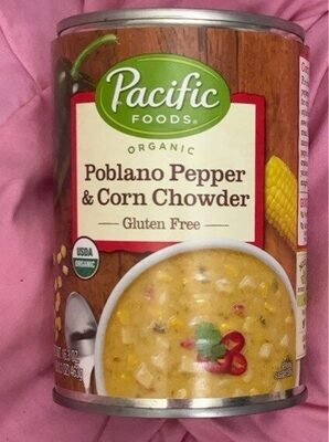 Pacific Foods Organic Poblano Pepper and Corn Chowder, 16.3 oz Can