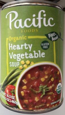 Pacific Foods Organic Hearty Vegetable Soup, Plant Based, 16.3 oz Can