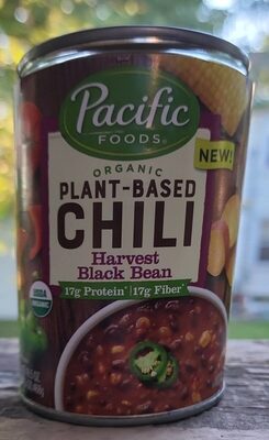 Pacific Foods Organic Harvest Black Bean Chili, Plant Based, 16.5 oz Can