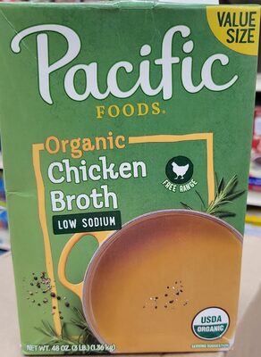 Pacific Foods Low Sodium Organic Free Range Chicken Broth, 48 oz Carton