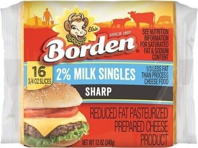 Sharp Reduced Fat Singles Pasteurized Prepared Cheese Product, Sharp