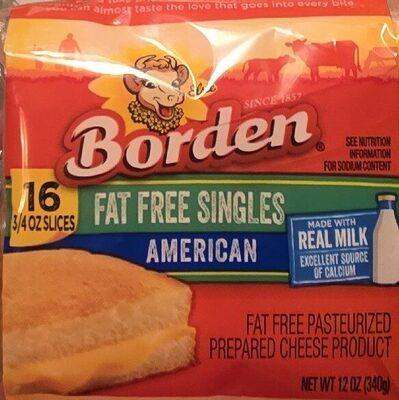 American Fat Free Singles Pasteurized Prepared Cheese Product, American
